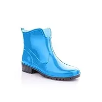 lemigo bottes en caoutchouc cheville pour femmes bottes de pluie courtes elke (bleu, numeric_39)